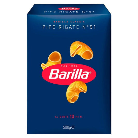 Barilla Pipe Rigate №91, 500г - Італійська Паста з Ребристою Поверхнею