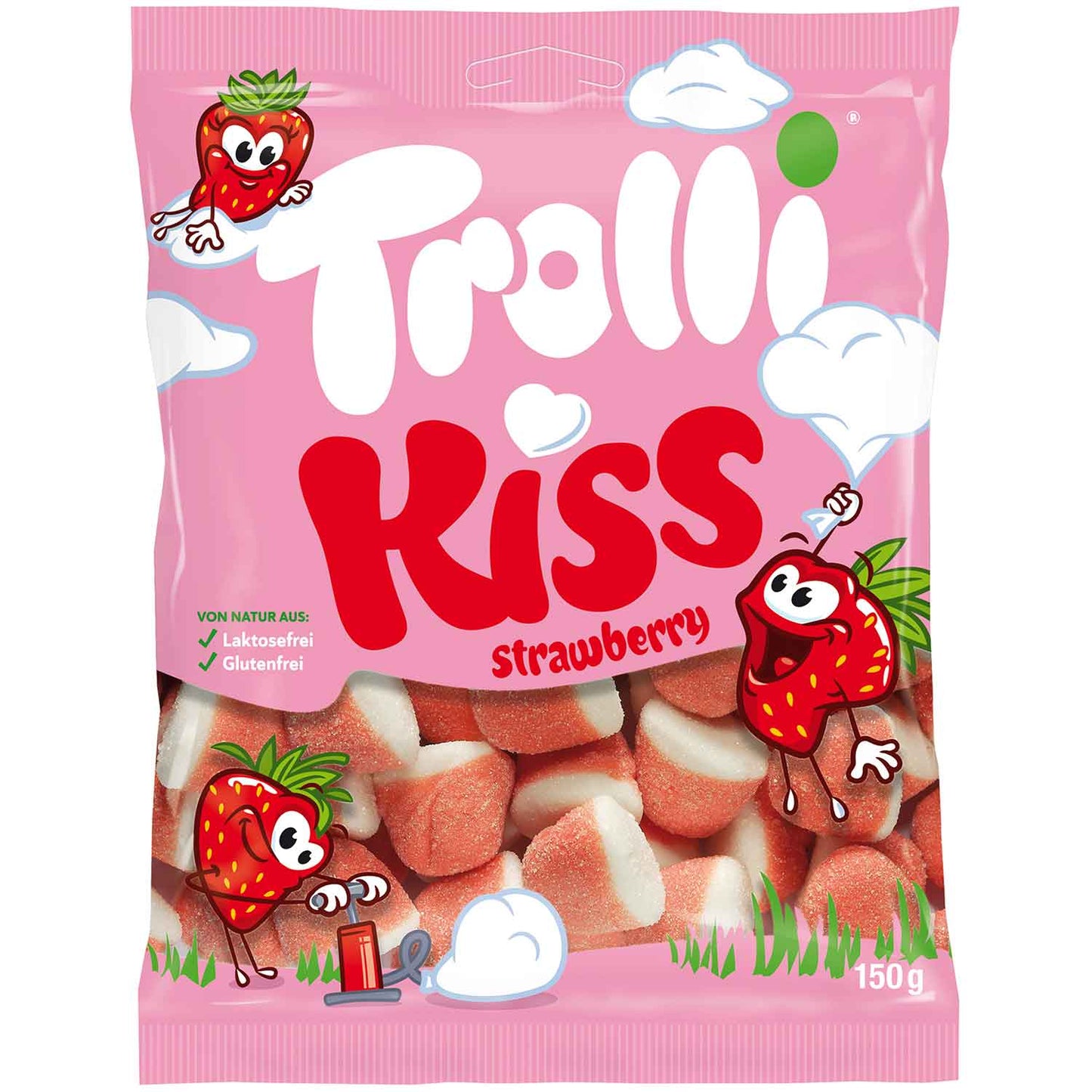 Trolli Kiss Strawberry Желейні Цукерки "Поцілунок Полуниці" 150г