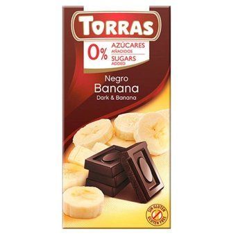 Шоколад чорний Torras Negro Banana з бананом без цукру та глютену 75 г 06011 фото