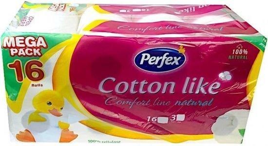 Туалетная бумага Perfex Cotton Comfort Line трехслойная 16 рулонов 50522 фото