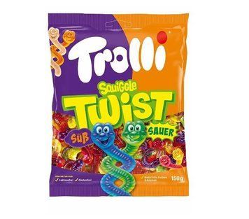 Жувальні цукерки Trolli Squiggle Twist у вигляді хробачків 150 г 64962 фото