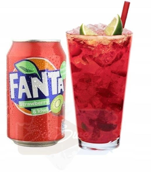 Напій безалкогольний газований Fanta Strawberry & Kiwi 330 мл &mdash; яскраве поєднання полуниці та ківі в кожному ковтку 87984 фото