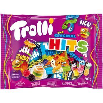 Жувальні цукерки Trolli Original Hits у формі різноманітних фігурок зі смаком фруктів 200 г 04202 фото