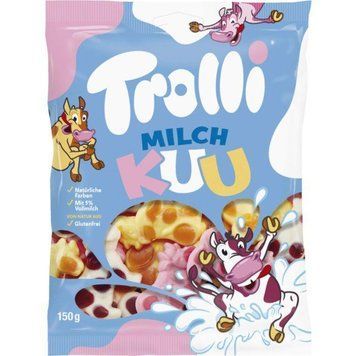 Жувальні цукерки Trolli Milch Kuh у формі корівок 150 г 64436 фото
