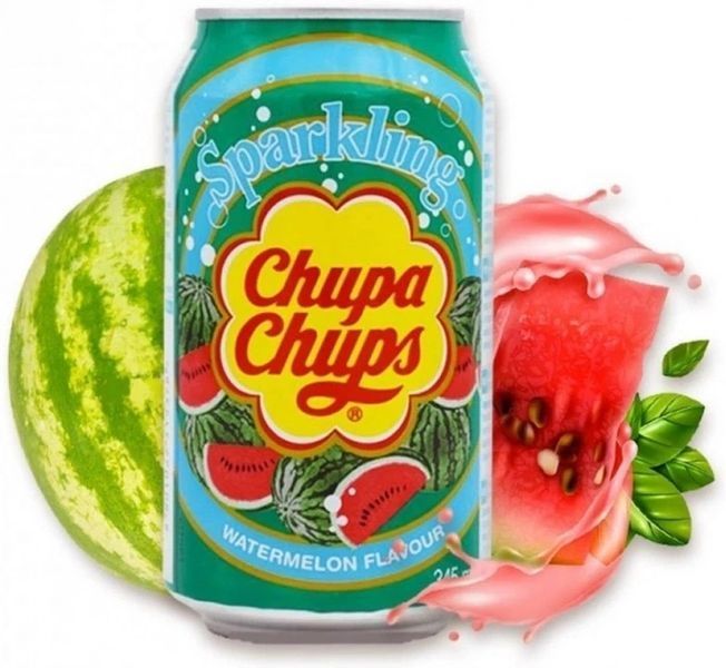 Напій безалкогольний сильногазований Chupa Chups Watermelon кавун 345 мл 15376 фото