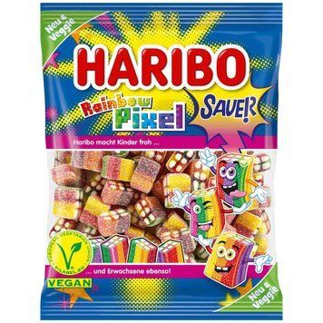 Жевательные конфеты Haribo Rainbow Pixel кислые пиксели 160 г 76829 фото